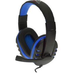 cuffie rebeltec revol cablato con microfono 3.5mm hi fi nero/blu