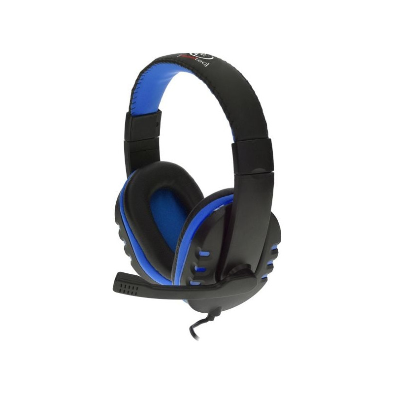 cuffie rebeltec revol cablato con microfono 3.5mm hi fi nero/blu