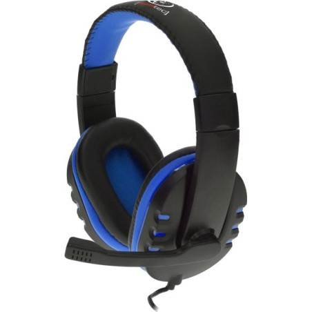 cuffie rebeltec revol cablato con microfono 3.5mm hi fi nero/blu