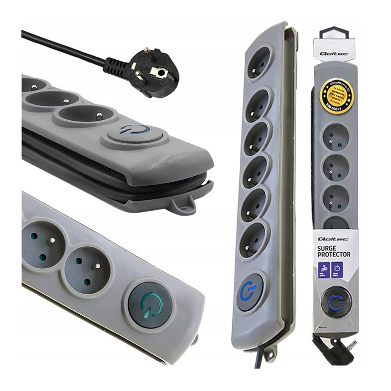 multipresa qoltec 50199 con protezione da sovratensione 6 sprese
