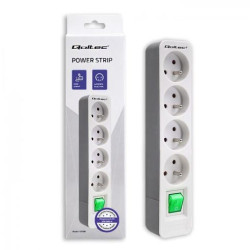 multipresa qoltec 4 scomparti/1.8m/bianco grigio