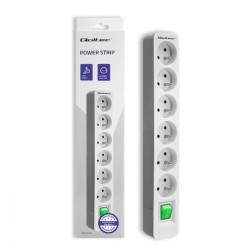 multipresa qoltec 6 scomparti/1.8m/bianco grigio