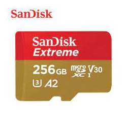 256gb scheda microsdxc sandisk extreme 190/130 mb/s a2 v30 u3 classe