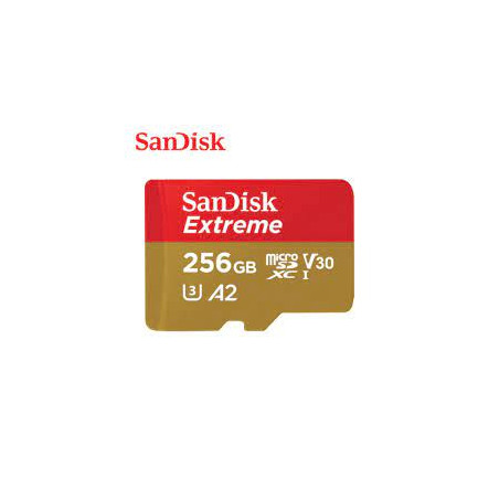 256gb scheda microsdxc sandisk extreme 190/130 mb/s a2 v30 u3 classe