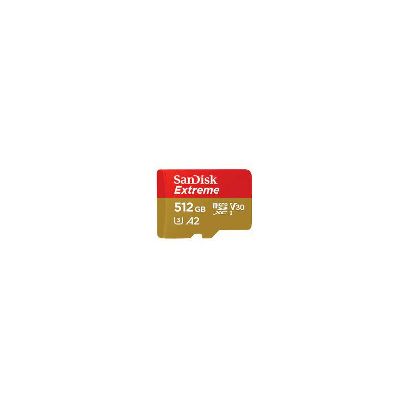 512gb scheda microsdxc sandisk extreme 190/130 mb/s a2 v30 u3 classe