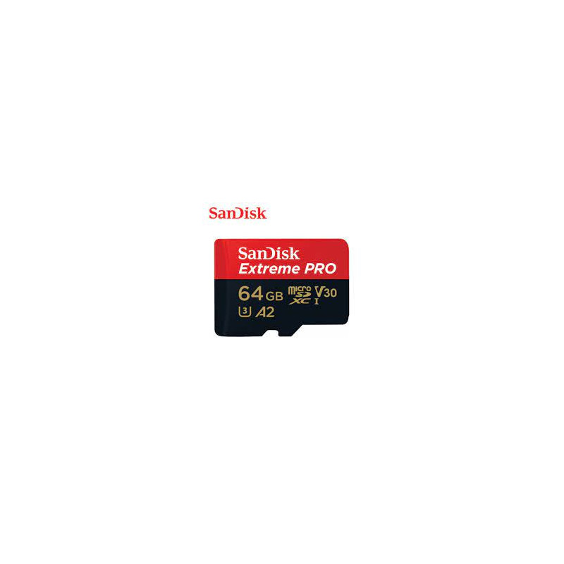 64gb scheda microsdxc sandisk extreme pro 200/90 mb/s a2 v30 classe