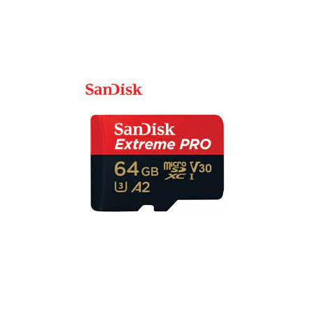 64gb scheda microsdxc sandisk extreme pro 200/90 mb/s a2 v30 classe