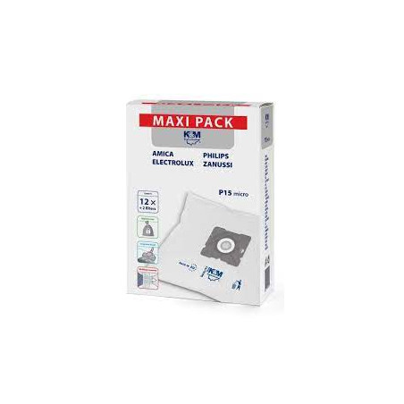 sacchetto per aspirapolvere k&m p15/max 12pz [ahkamdp15maxi00]