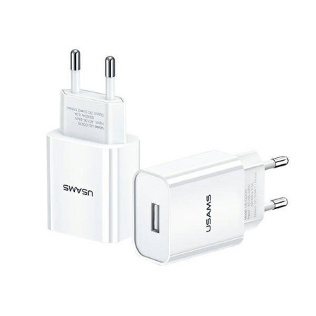 alimentatore da rete t18 usams 1xusb 2.1a solo testa bianco [azusatlusa00857]