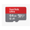 64gb scheda microsdxc sandisk ultra 140mb/s a1 + adattatore sd grigio/rosso