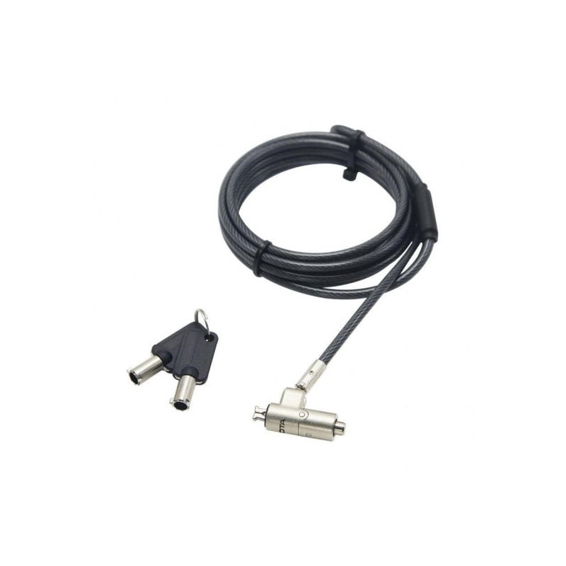 cavo di sicurezza dicota d31886 per notebook con 2 chiavi nero/argento