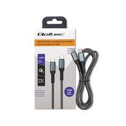 cavo usb qoltec usb-c 2.0 100w 1.5m grigio [akqoltu00052358]