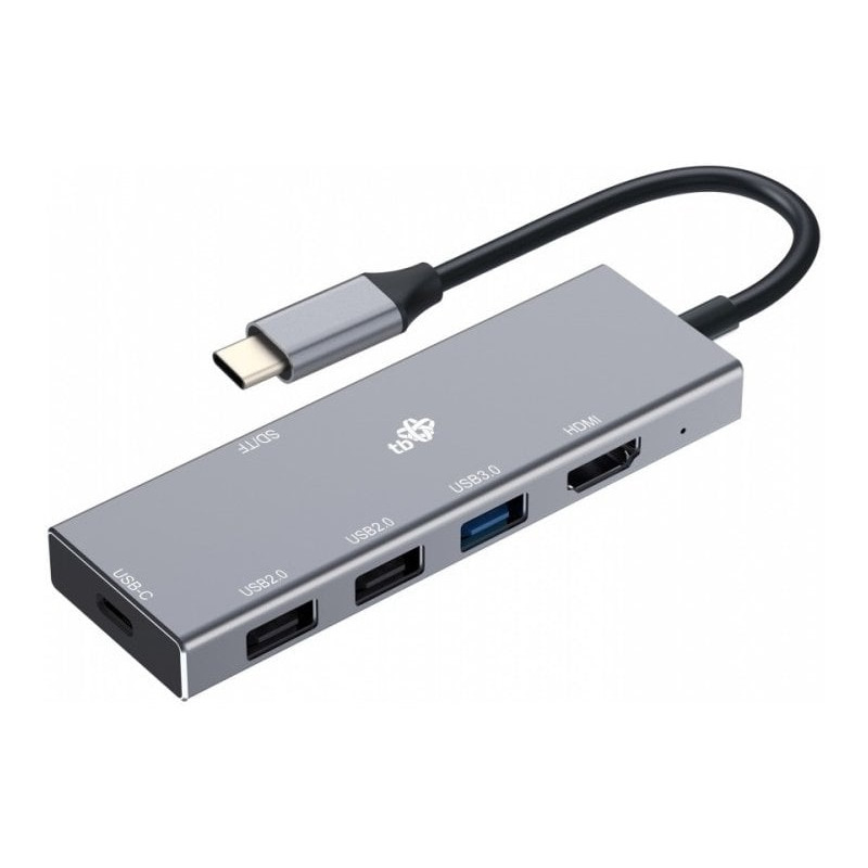 hub usb tb 7in1 tipo-c/hdmi/pd/sd/tf/argento/nero [aktbxva2u2hsdag]