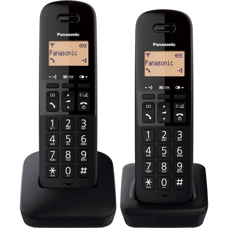 telefono cordless panasonic kx-tgb612 dect duo nero [tepansbtgb612pd]