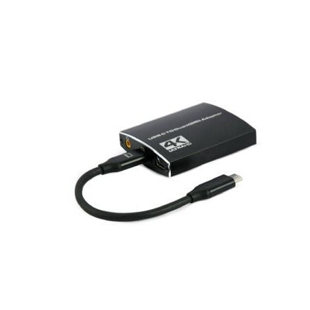 adattatore video gembird usb-c a doppio hdmi 4k 60hz nero [aigema000000039]