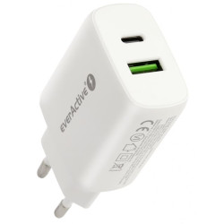 alimentatore da rete everactive usb-c 25w bianco [azeacls00000008]