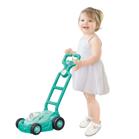 giocattolo tagliaerba madej a bolle di sapone per bambino con liquido