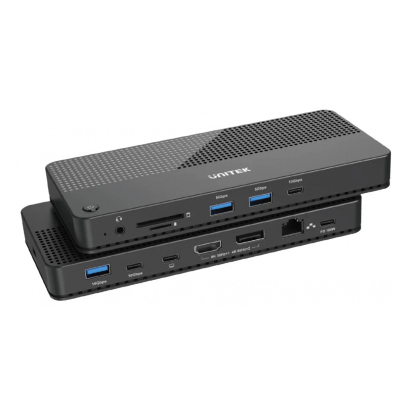 docking station unitek 12-in-1 usb 4 hdmi/pd 8k pd 100w nero