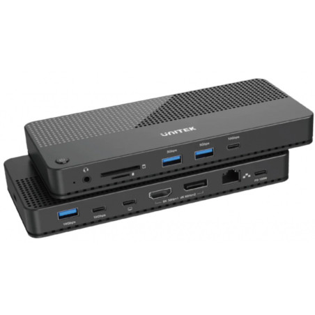 docking station unitek 12-in-1 usb 4 hdmi/pd 8k pd 100w nero