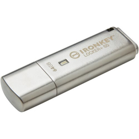 pen drive 64gb usb kingston ironkey locker+ 50 usb tipo a argento