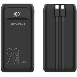 batteria portatile awei powerbank p169k 20000mah nero [awei136]