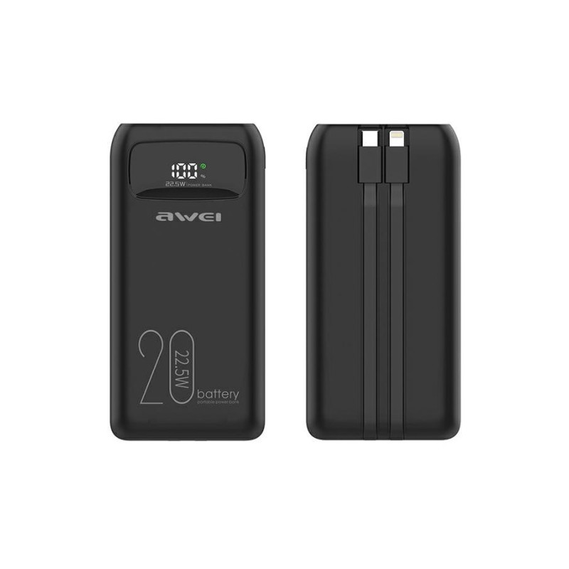 batteria portatile awei powerbank p169k 20000mah nero [awei136]