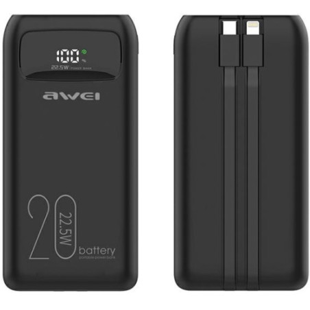 batteria portatile awei powerbank p169k 20000mah nero [awei136]