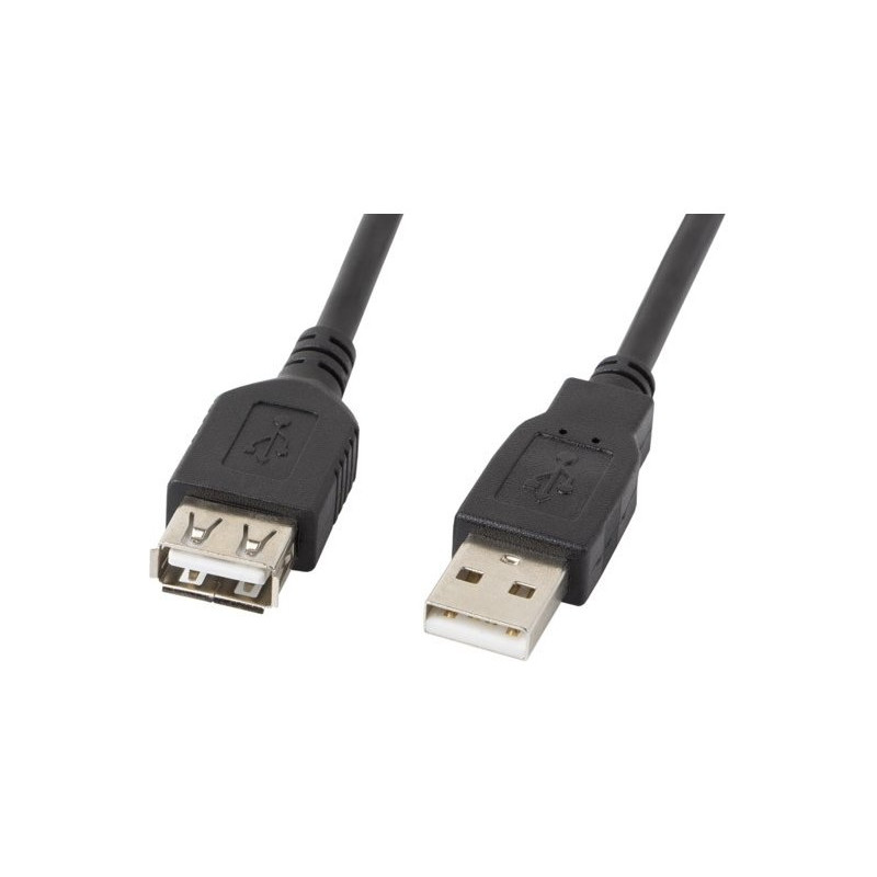cavo lanberg usb 2.0 m/usb 2.0 f 5m nero [ca-usbe-10cc-0050-bk]