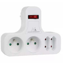 presa di corrente maclean mce224 a 4 vie con interruttore tipo-e