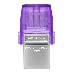 pen drive 256gb kingston datatraveler microduo 3c usb-a/c viola/argento