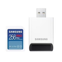 256scheda di memoria samsung mb-sd256sb/ww sd pro plus + lettore