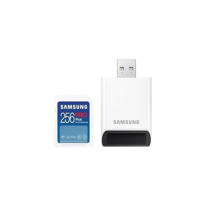 256scheda di memoria samsung mb-sd256sb/ww sd pro plus + lettore