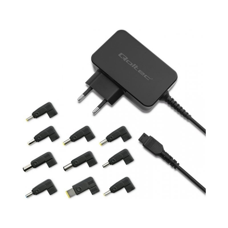 alimentatore notebook qoltec universale 65w con 10 plug-in nero
