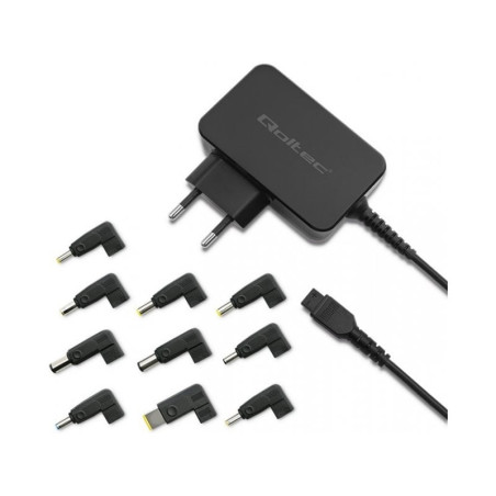 alimentatore notebook qoltec universale 65w con 10 plug-in nero