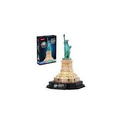 puzzle 3d cubic fun statua della liberta' notturna led multicolore