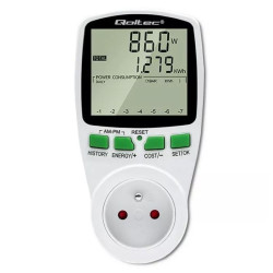 misuratore di potenza pm0627 3680w/16a lcd bianco [quqolme00050627]