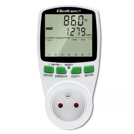 misuratore di potenza pm0627 3680w/16a lcd bianco [quqolme00050627]