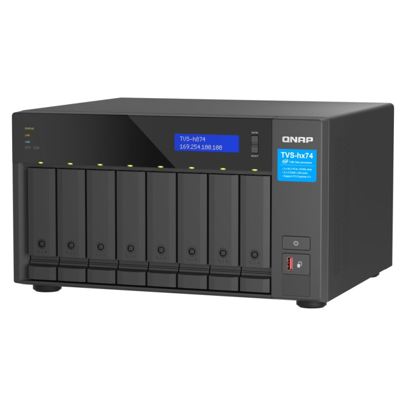 nas 32gb qnap 8 bay nero [tvs-h874t-i7-32g]