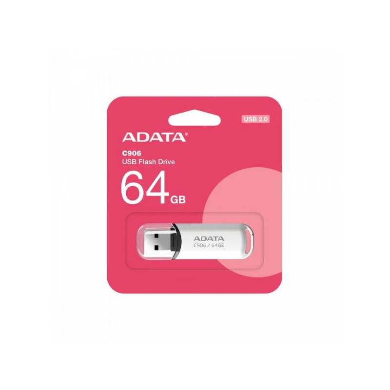 pen drive 64gb adata classic c906 usb2.0 tipo a bianco [sgada2g64c906wh]