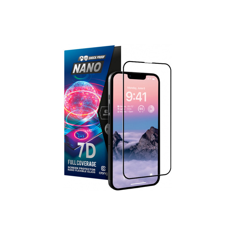 vetro proteggischermo crong 7d nano flexbile glass per iphone 14