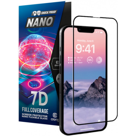 vetro proteggischermo crong 7d nano flexbile glass per iphone 14