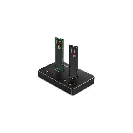 dock station qoltec per ssd m.2 usb tipo c doppio 2x2tb nero [aiqols000052274]