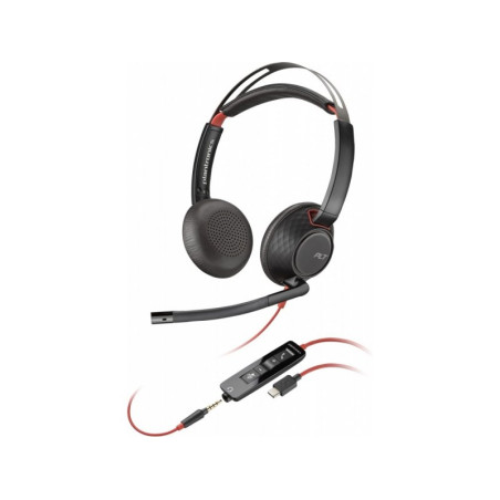 cuffia poly blackwire bw 5220 a padiglione 3.5mm con microfono nero