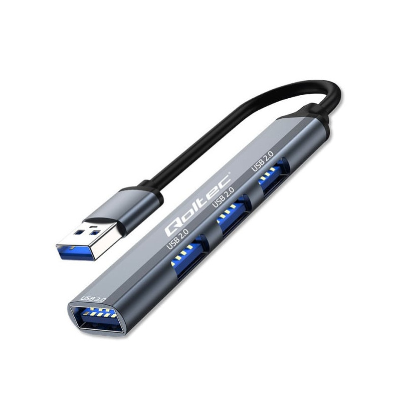 hub qoltec usb 3.0 4in1 3 porte grafite [nuqolus4p053793]