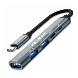 hub qoltec usb-c 3.1 5in1 usb-c pd 2 porte grafite [nuqolus5p053790]