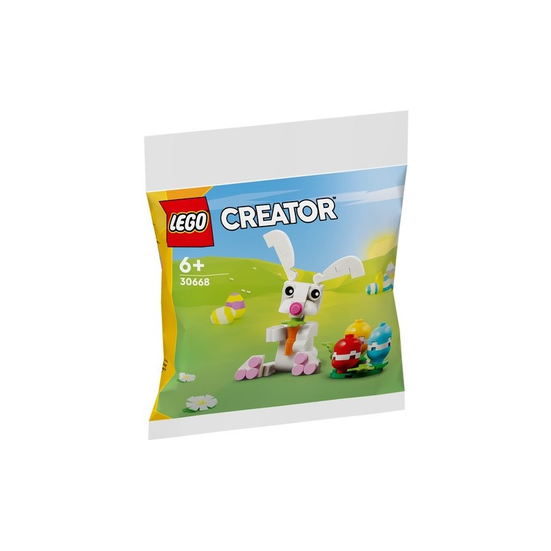 lego - coniglietto di pasqua con uova colorate multicolore 68pz