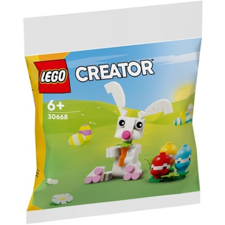 lego - coniglietto di pasqua con uova colorate multicolore 68pz
