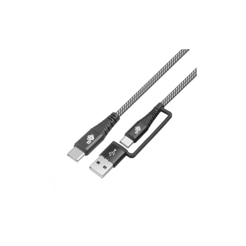 cavo di ricarica tb 2in1 da usb a/c masc ad usb-c 60w 1.2m nero