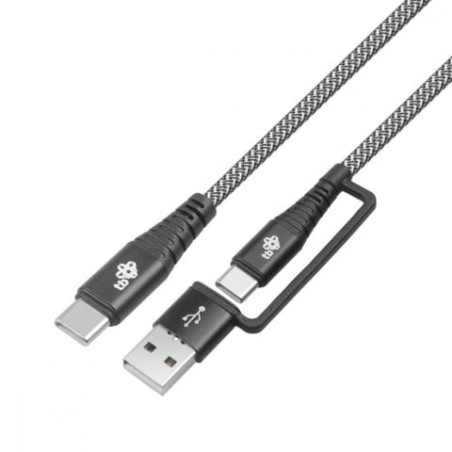 cavo di ricarica tb 2in1 da usb a/c masc ad usb-c 60w 1.2m nero