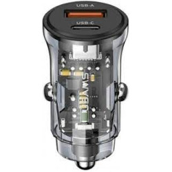 alimentatore da auto usams us-cc164 c32 1xusb+ 1xusb-c a